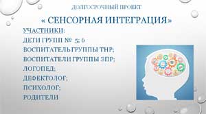 Проект «Сенсорная интеграция в условиях ДОУ»