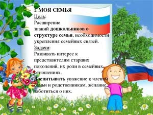 Конспект НОД по нравственно – патриотическому воспитанию детей «Моя семья»