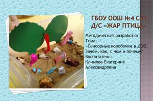 Методическая разработка Тема: «Сенсорные коробочки в ДОО. Зачем, как, с чем и почему?»